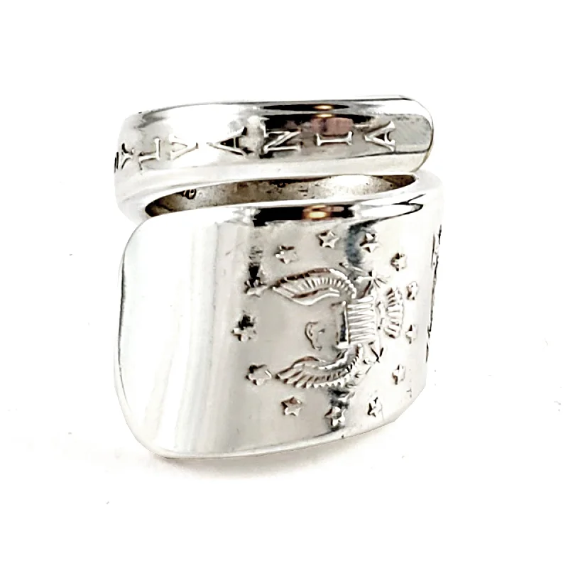 men’s classic wedding ring -International Silver 13 Colonies Wrap Around Spoon Ring