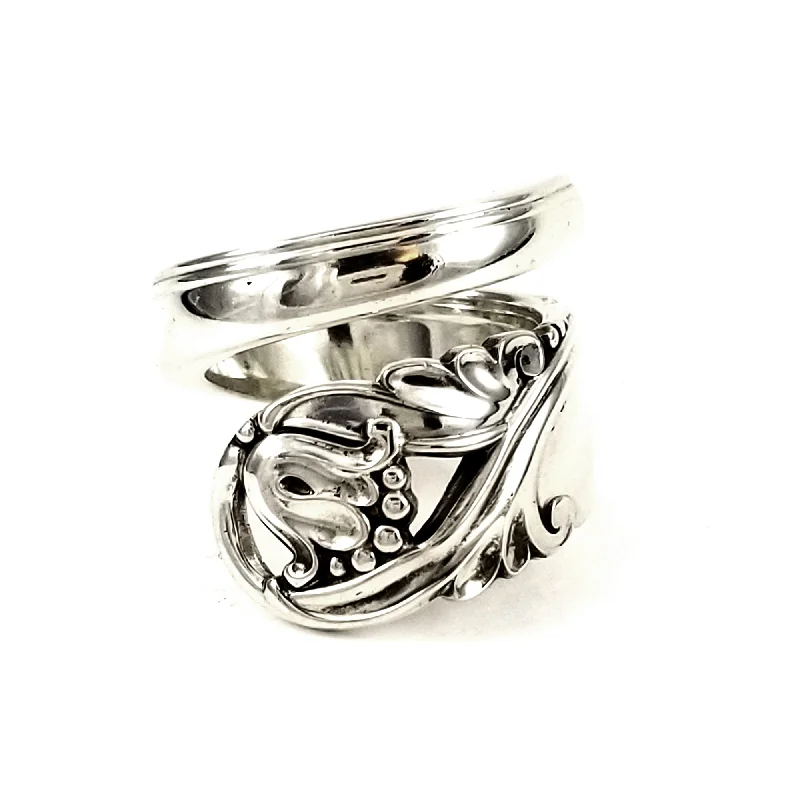 men’s diamond eternity ring -International Spring Glory Sterling Silver Wrap Around Spoon Ring