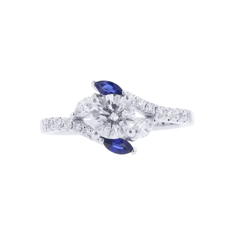 custom wedding ring for women -Jacqueline Ready for Love Sapphire and Diamond Engagement Ring