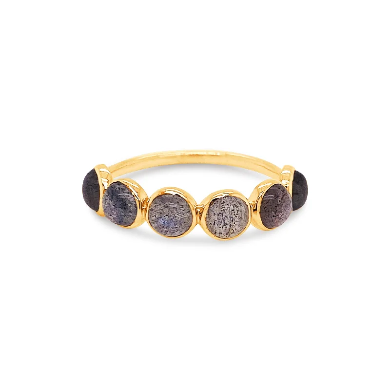 sapphire eternity band for women -Labradorite Round Ring In 18K Yellow Gold