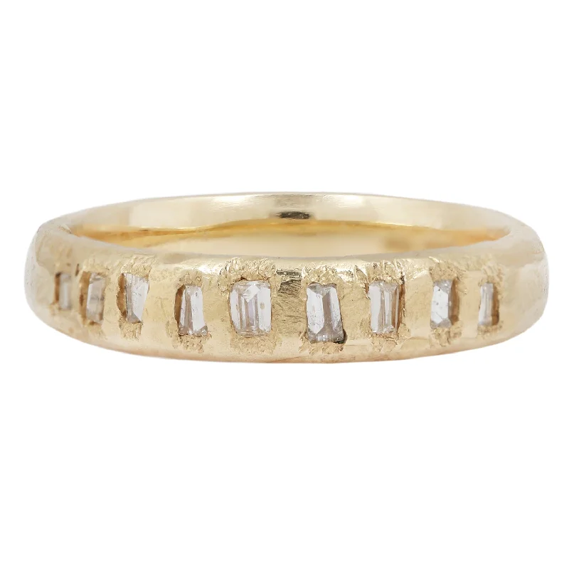 bold statement engagement ring -LX Icy White Baguette Diamond Scatter Band