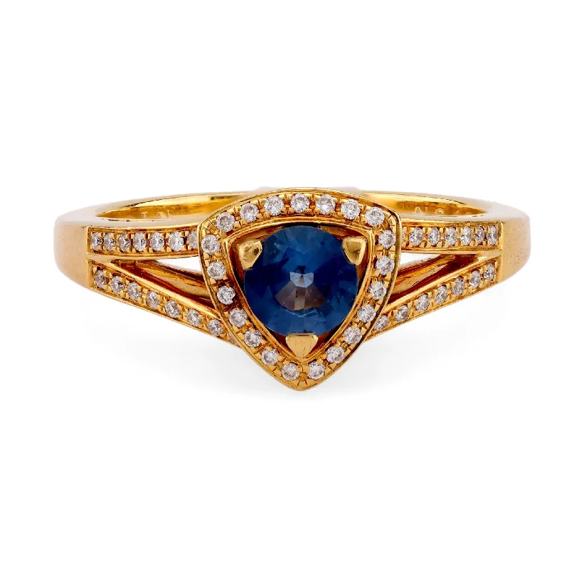 ustom gold ring for women -Mauboussin Sapphire Diamond 18K Yellow Gold Dream and Love Ring