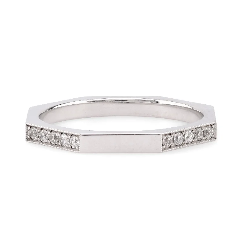 men’s diamond eternity ring -Modern Diamond 18K White Gold Eternity Ring