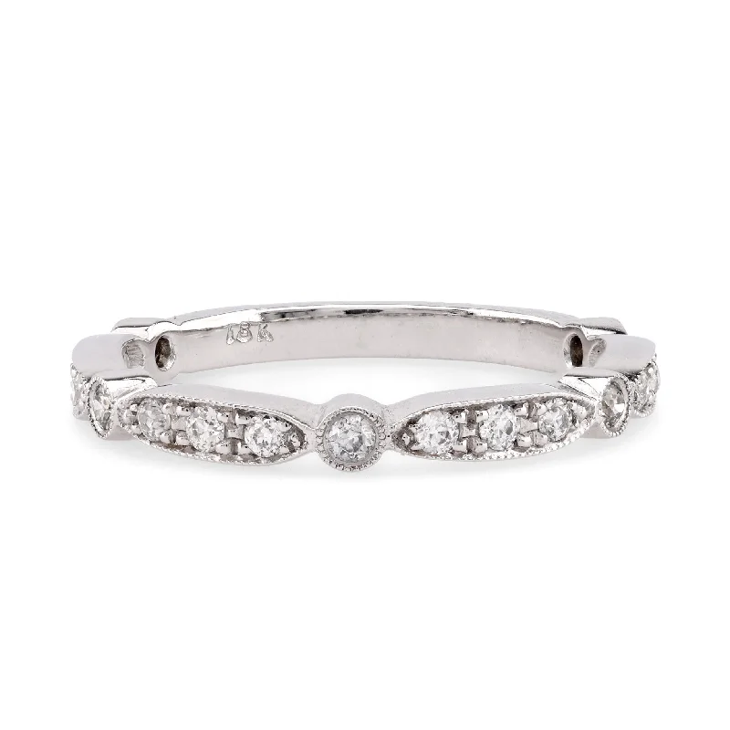 men’s engagement ring with diamonds -Modern Diamond 18K White Gold Eternity Ring