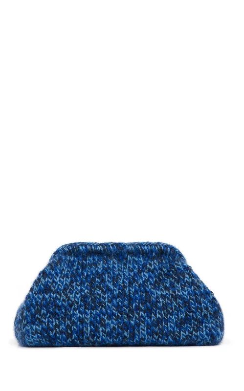 promise ring with engraving for couples -Mrina Knit Bag in Sky, Cobalt & Dark Navy Cashmere