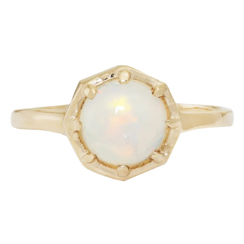 classic men’s wedding band -Opal Octagon Ring