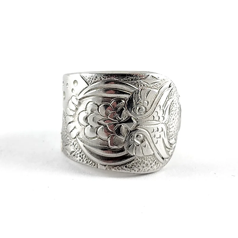 silver stackable rings for women -Owl Stainless Steel Spoon Ring