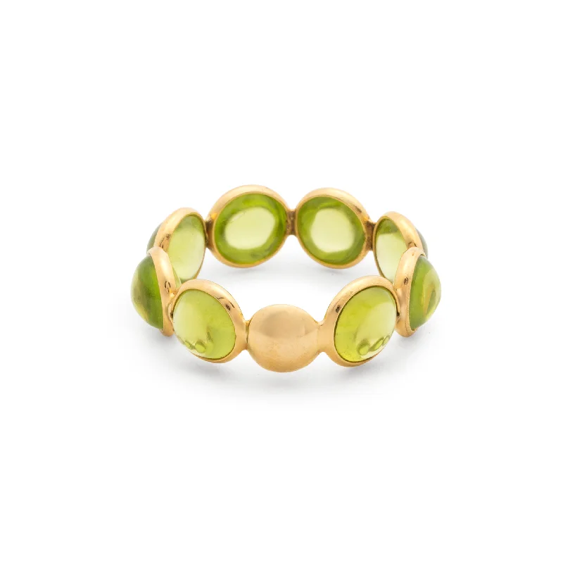 ustom gold ring for women -Peridot Round Ring In 18K Yellow Gold