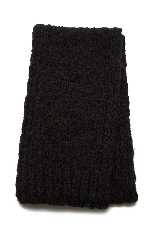 sapphire wedding ring for women -Pyke Knit Scarf in Black Welfat Cashmere