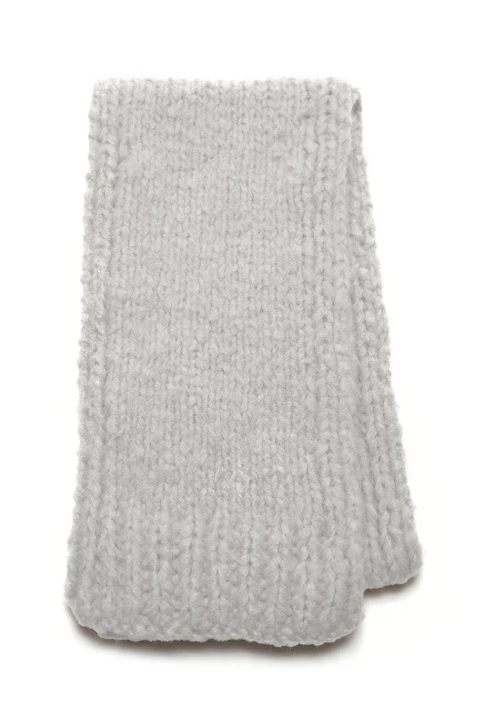 diamond solitaire wedding ring -Pyke Knit Scarf in Heather Grey Welfat Cashmere