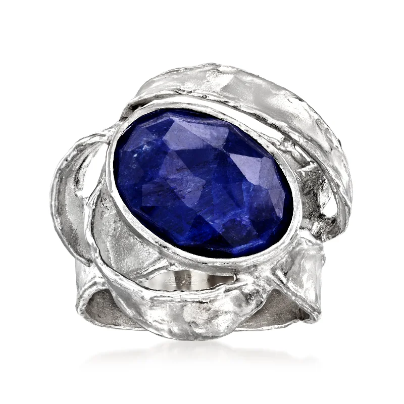 personalized stackable ring set -Ross-Simons Sapphire Ring in Sterling Silver