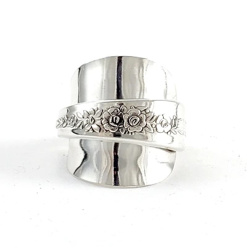 silver wedding band with diamonds -Oneida Royal Rose Demitasse Spoon Ring