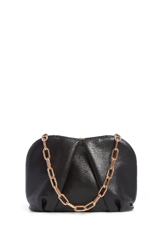 square diamond ring for engagement -Taylor Clutch in Black Nappa Leather