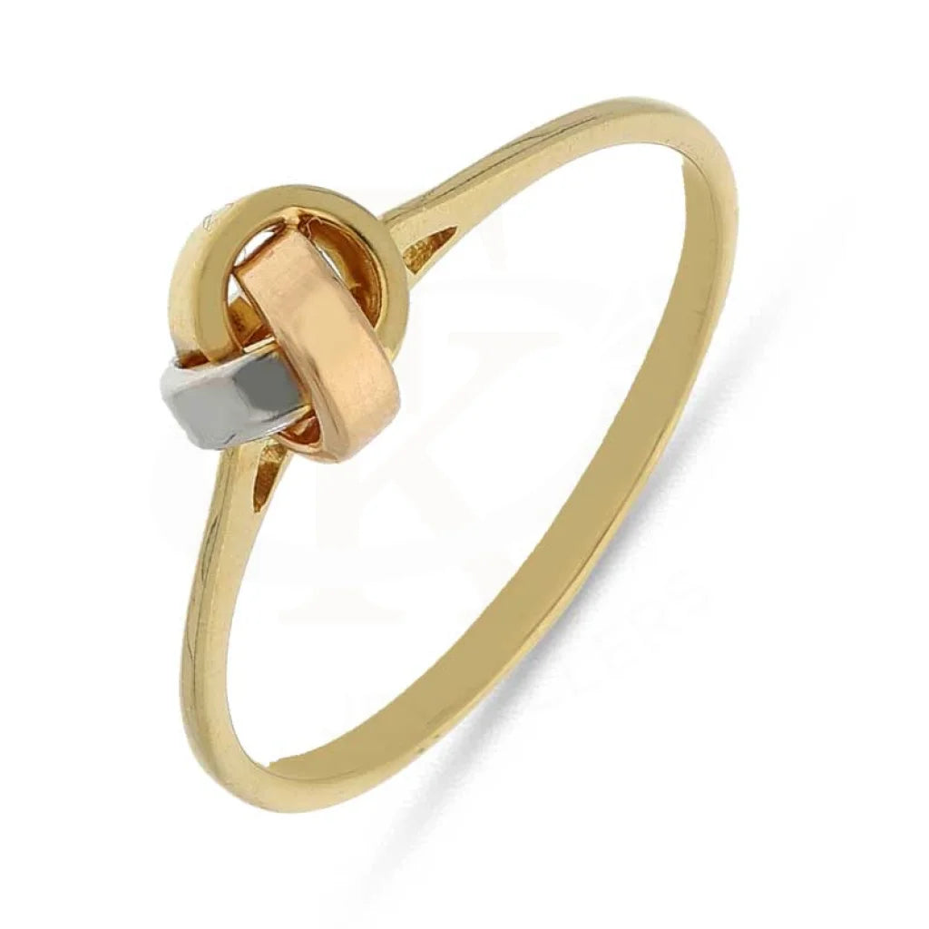 luxury wedding band for men -Tri Tone Gold Knot Ring 18KT - FKJRN18K3781