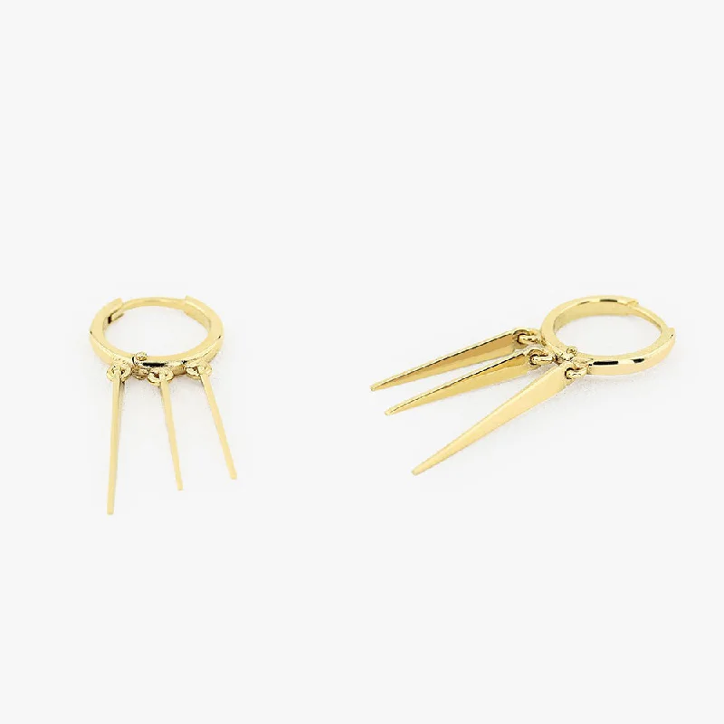 Sterling silver hoop earrings for timeless style -14K Gold Drop Trendy Spike Earrings