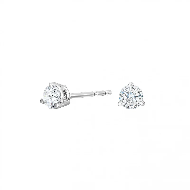 Bold gold earrings for confident fashion -14K White Gold 0.33cttw Diamond Stud Earrings with Martini Prongs