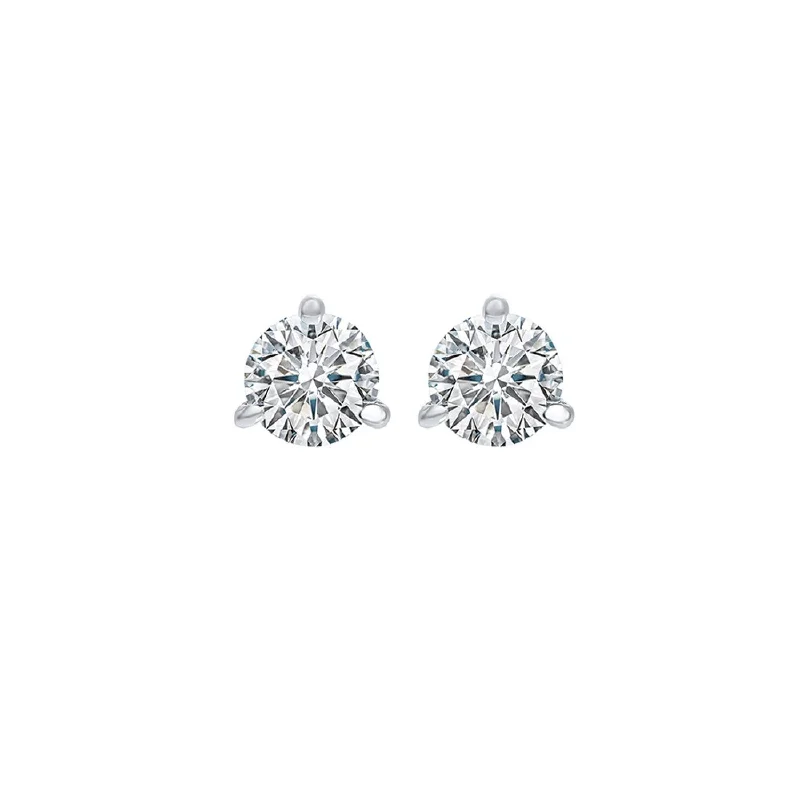 Handmade crystal earrings for personal touch -14K White Gold Diamond Stud Earrings