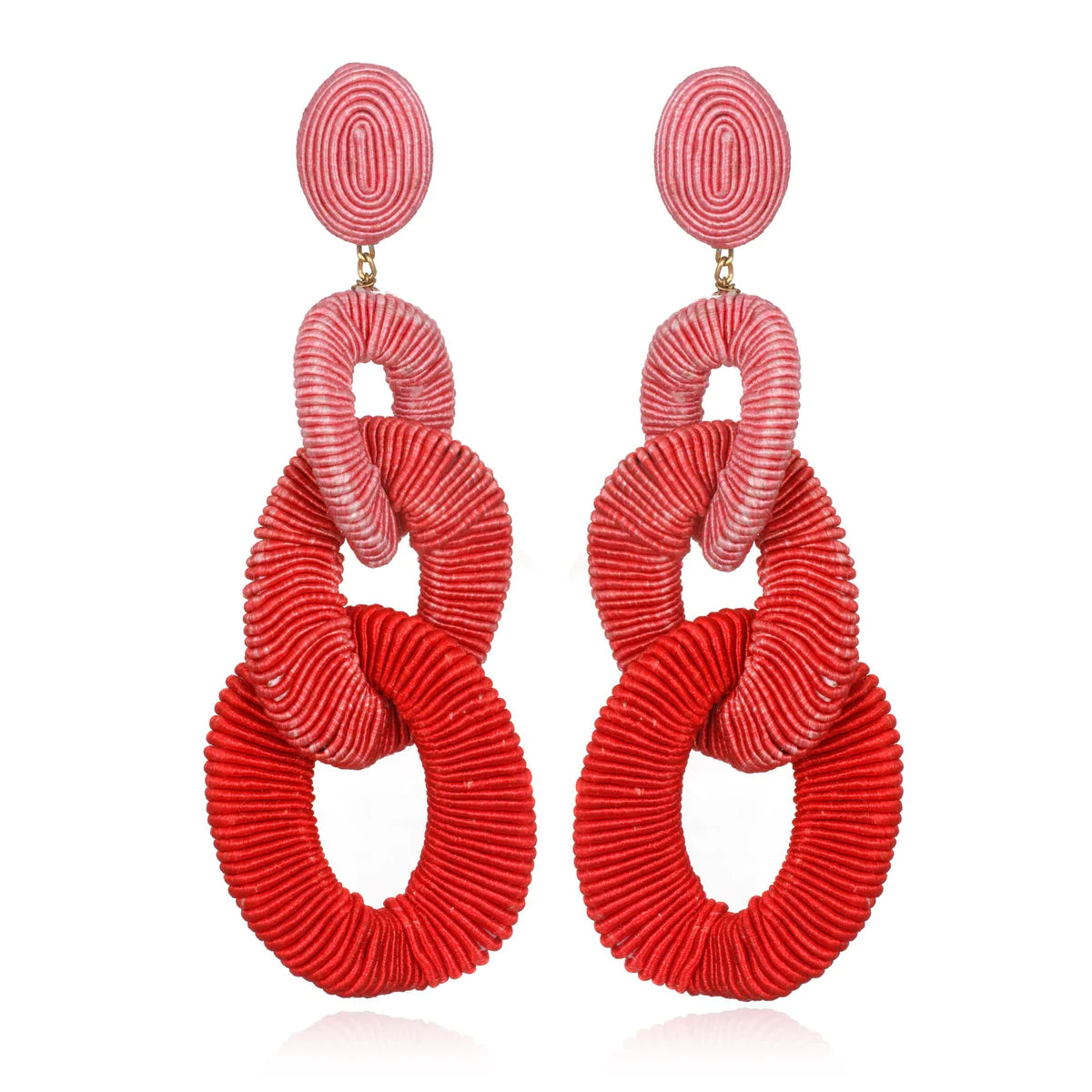 Stylish hoop earrings for casual outfits -Algiers Silk Curb Chain Drop Coral