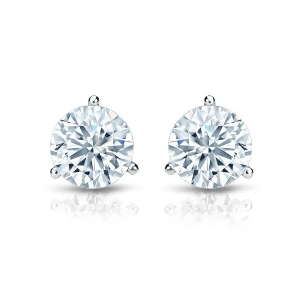 Chic diamond stud earrings for elegant looks -Auriya 14k Gold Certified 2.20 carat TDW 3-Prong Martini Round Diamond Stud Earrings