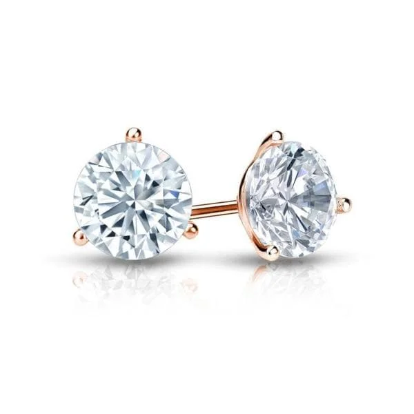 Diamond drop earrings for luxurious appeal -Auriya 14k Gold GIA Certified 3.70 carat TDW Bezel Set Round Diamond Stud Earrings