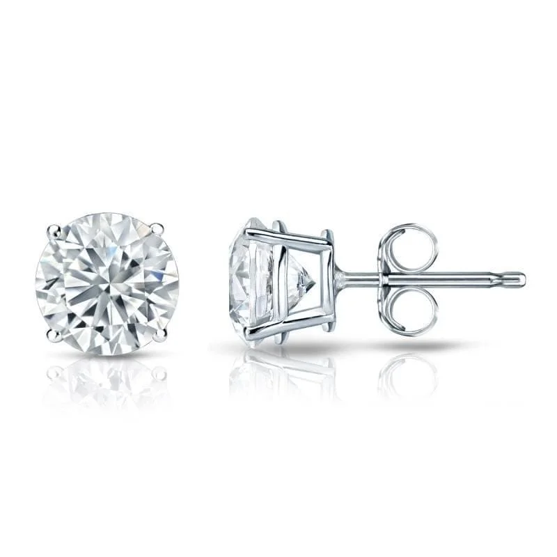 Unique silver stud earrings for everyday chic -Auriya 18k Gold Certified 2.50 carat TW Round Diamond Stud Earrings