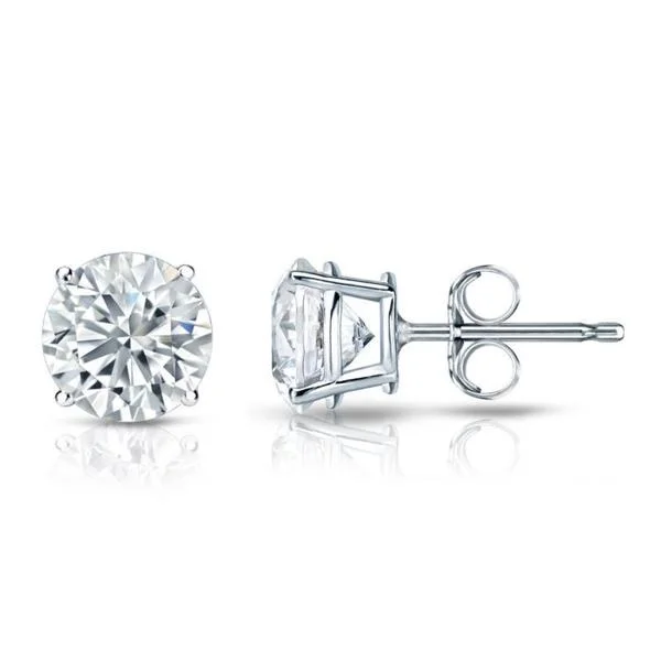 Crystal ear cuffs for a stylish touch -Auriya 18k Gold GIA Certified 3.70 carat TW Round Diamond Stud Earrings