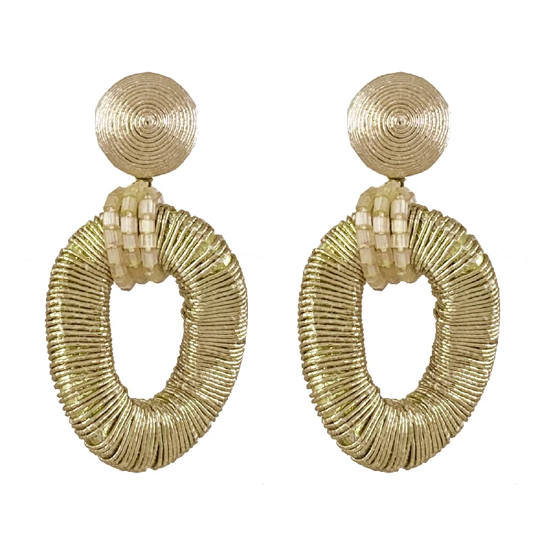 Silver and pearl drop earrings for sophisticated style -Chainlink Drop Gold