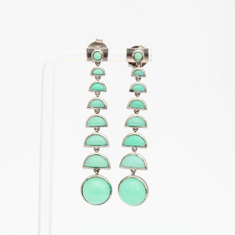 Elegant gold drop earrings for sophisticated style -Chrysoprase Ballbearing Earrings