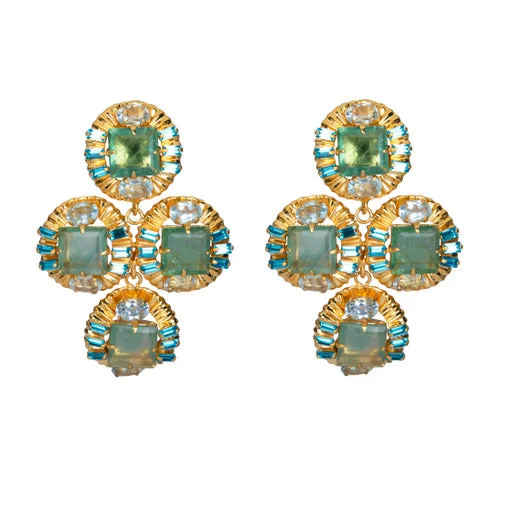 Geometric earrings for modern style -Fluorite Statement