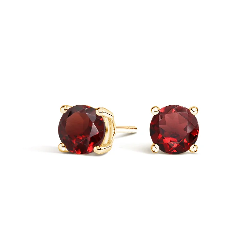 Silver drop earrings for versatile fashion -Garnet Stud Earrings