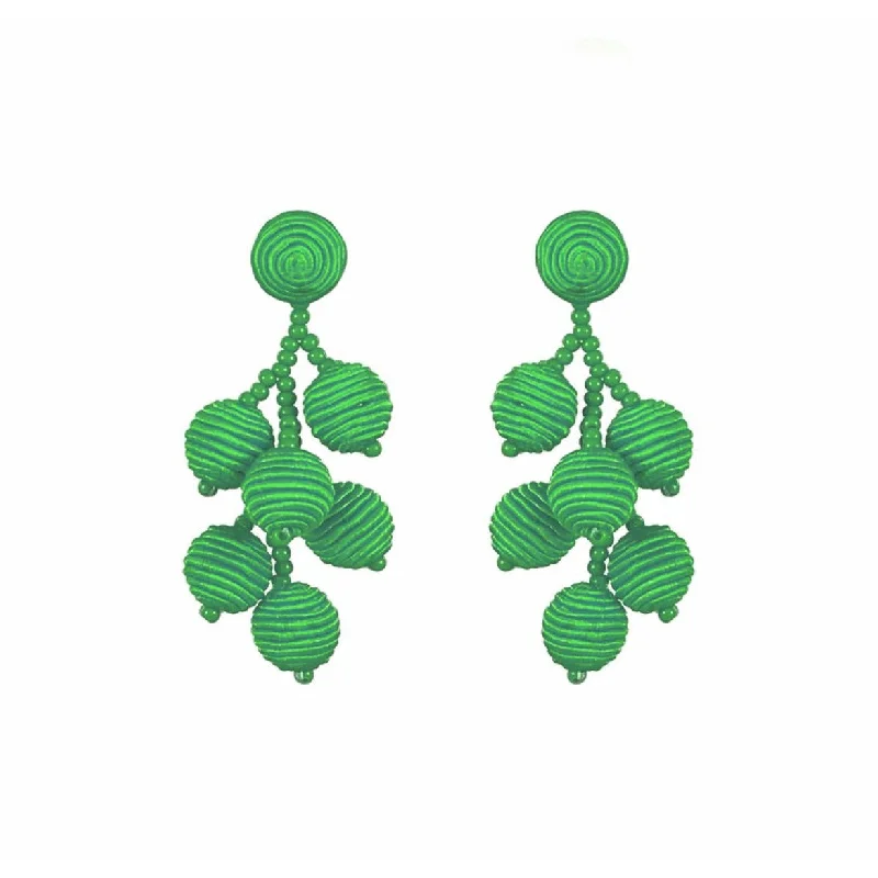 Chic hoop earrings for stylish women -Green Mini Gumball