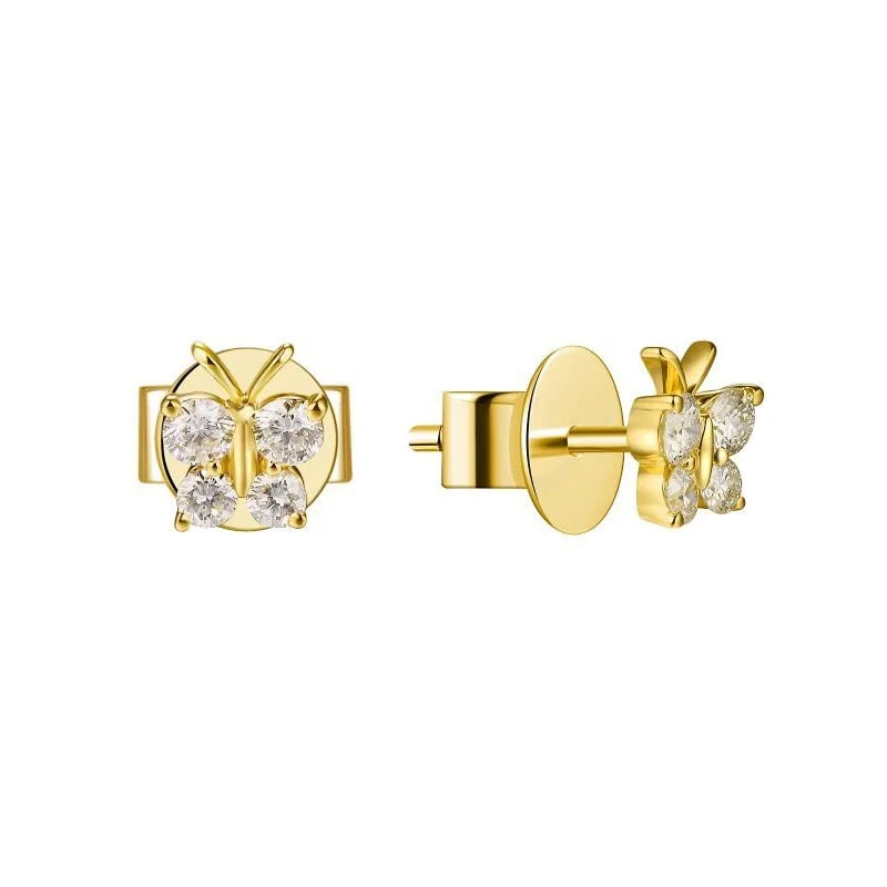 Sparkling pearl earrings for glamorous appeal -Joelle 1/2 ct. t.w. Diamond Butterfly Stud Earrings 14K Gold