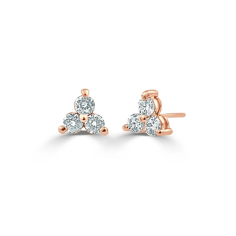 Crystal hoop earrings for fashionable outfits -Joelle Diamond 1/2ct TDW Studs Earrings 14K Rose Gold