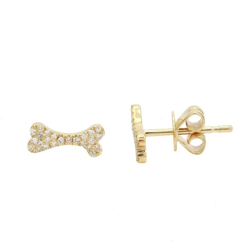 Rose gold hoop earrings for classic looks -Joelle Diamond Dog Bone Studs Earrings 14K Gold