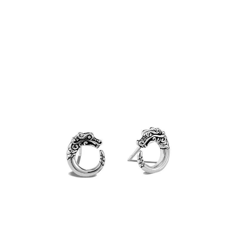 Trendy gold hoop earrings for fashionable women -Naga Heritage Silver Stud Earrings by John Hardy