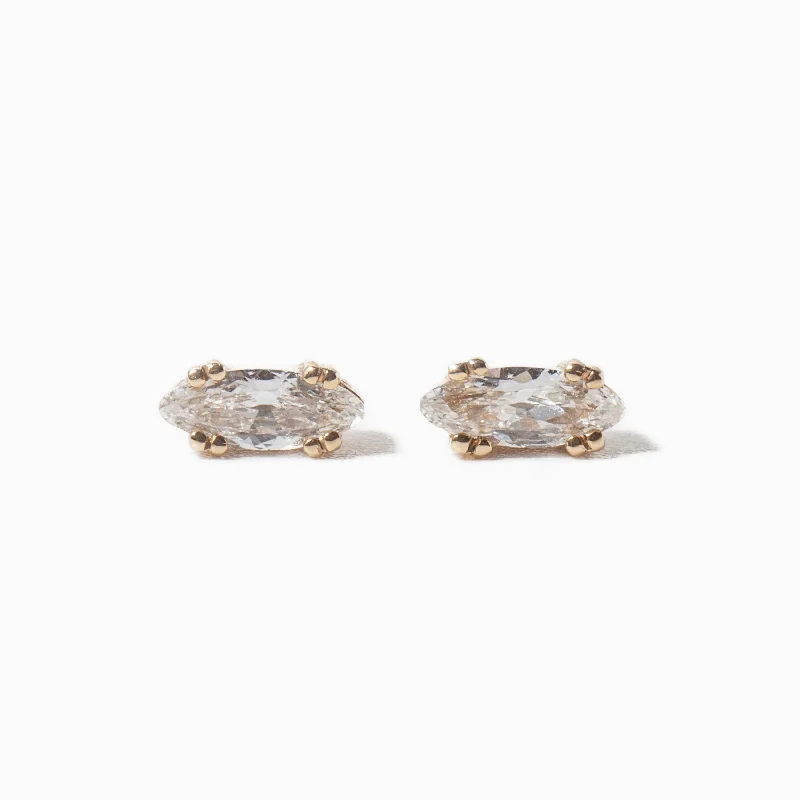 Elegant gold earrings for refined looks -Luna Marquise Stud Earrings