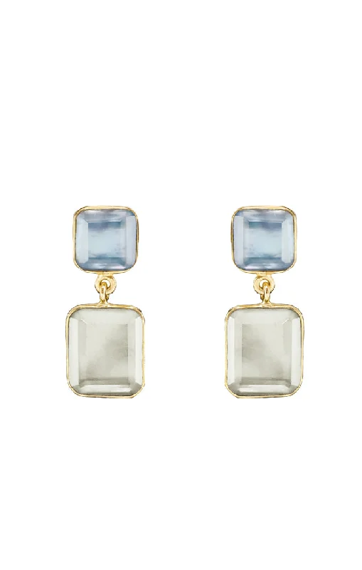 Chic silver drop earrings for a refined look -Melva Blue White