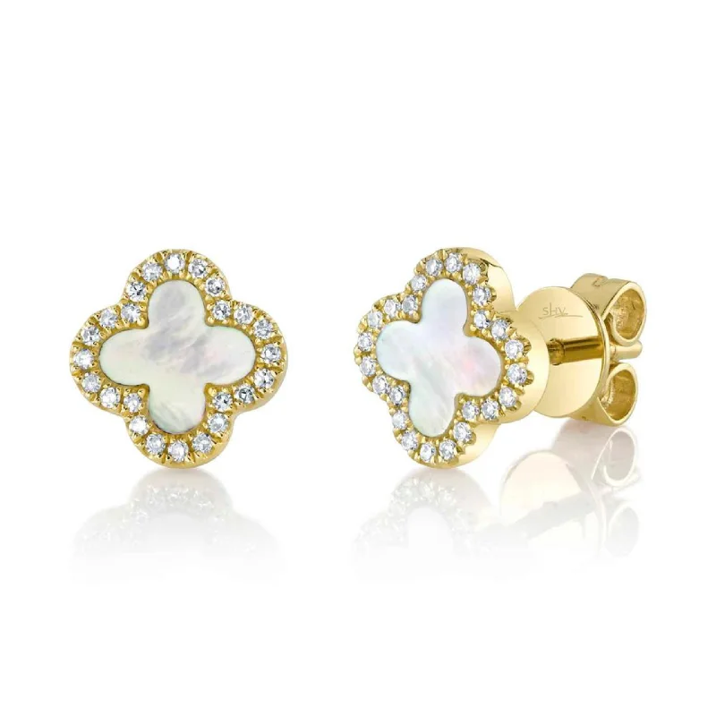 Minimalist gold earrings for casual chic -Clover Earring