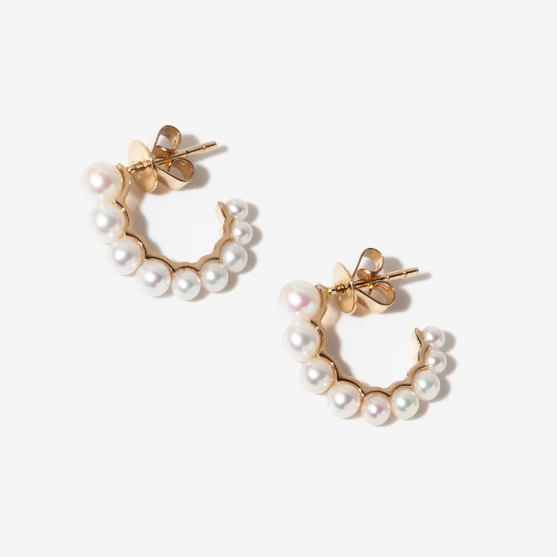 Silver and pearl drop earrings for sophisticated style -Petit Boucle de Perle Earrings