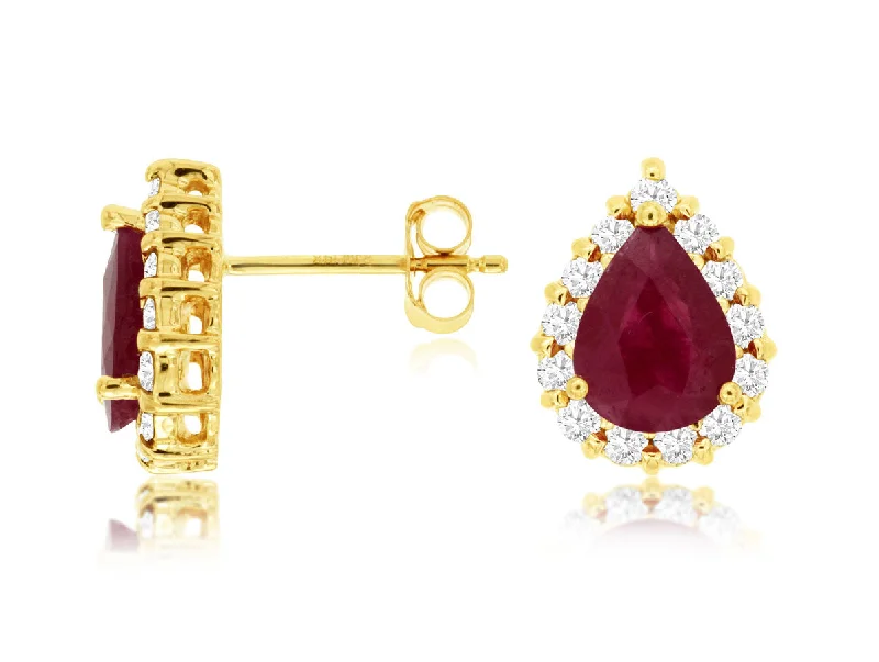 Rose gold earrings for sophisticated charm -Ruby Stud Earrings