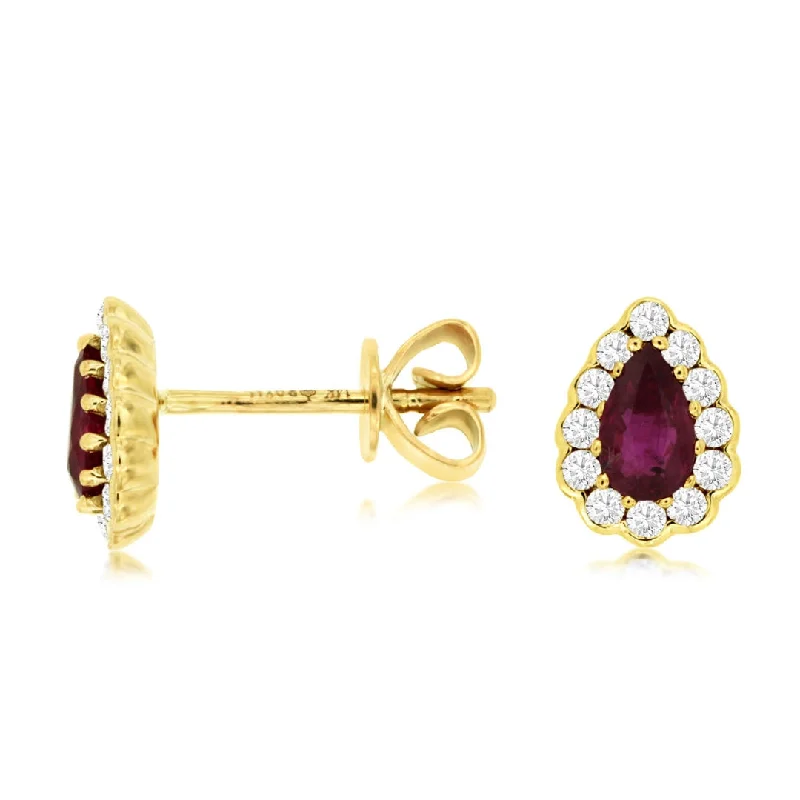 Long silver earrings for graceful style -Ruby Stud Earrings