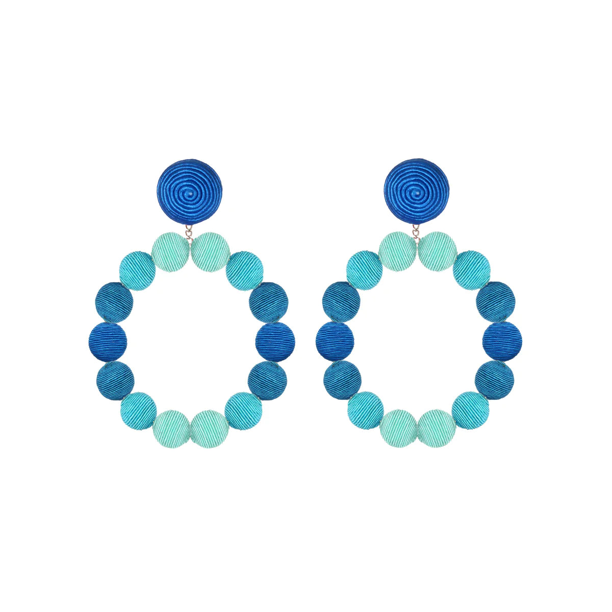 Chunky crystal earrings for bold style -Silk Ombré Sardegna Hoop Blue