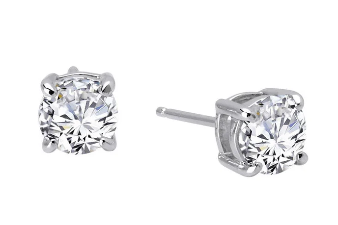 Diamond drop earrings for luxurious appeal -Sterling Silver 2.50cttw Simulated Diamond Stud Earrings by Lafonn