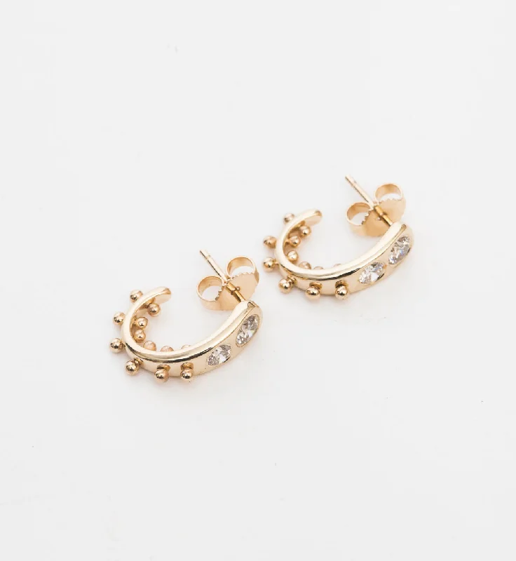 Crystal hoop earrings for fashionable outfits -Suki Ear Huggers