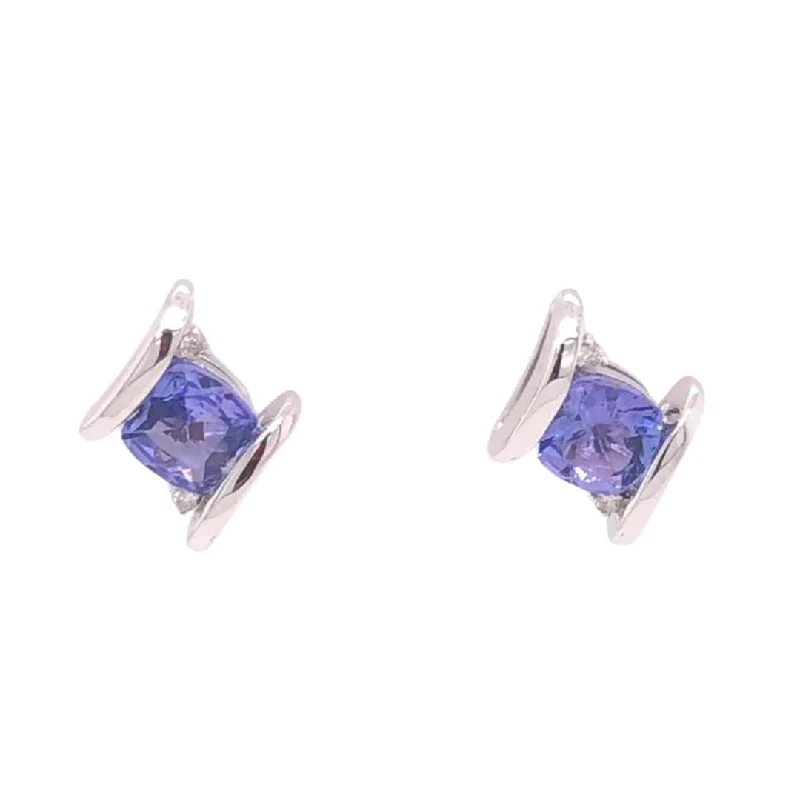 Diamond drop earrings for luxurious appeal -Tanzanite Stud Earrings