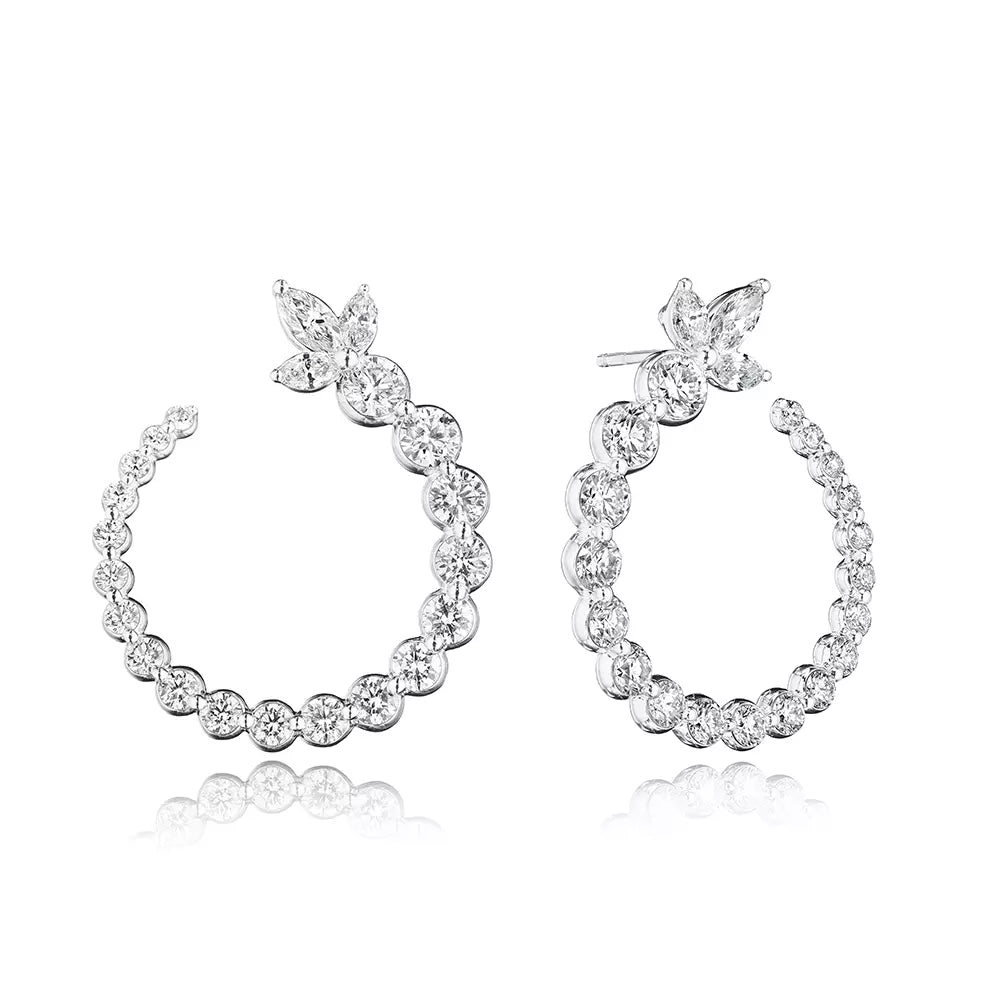 Trendy hoop earrings for stylish women -VANGUARD J-0431701-WE