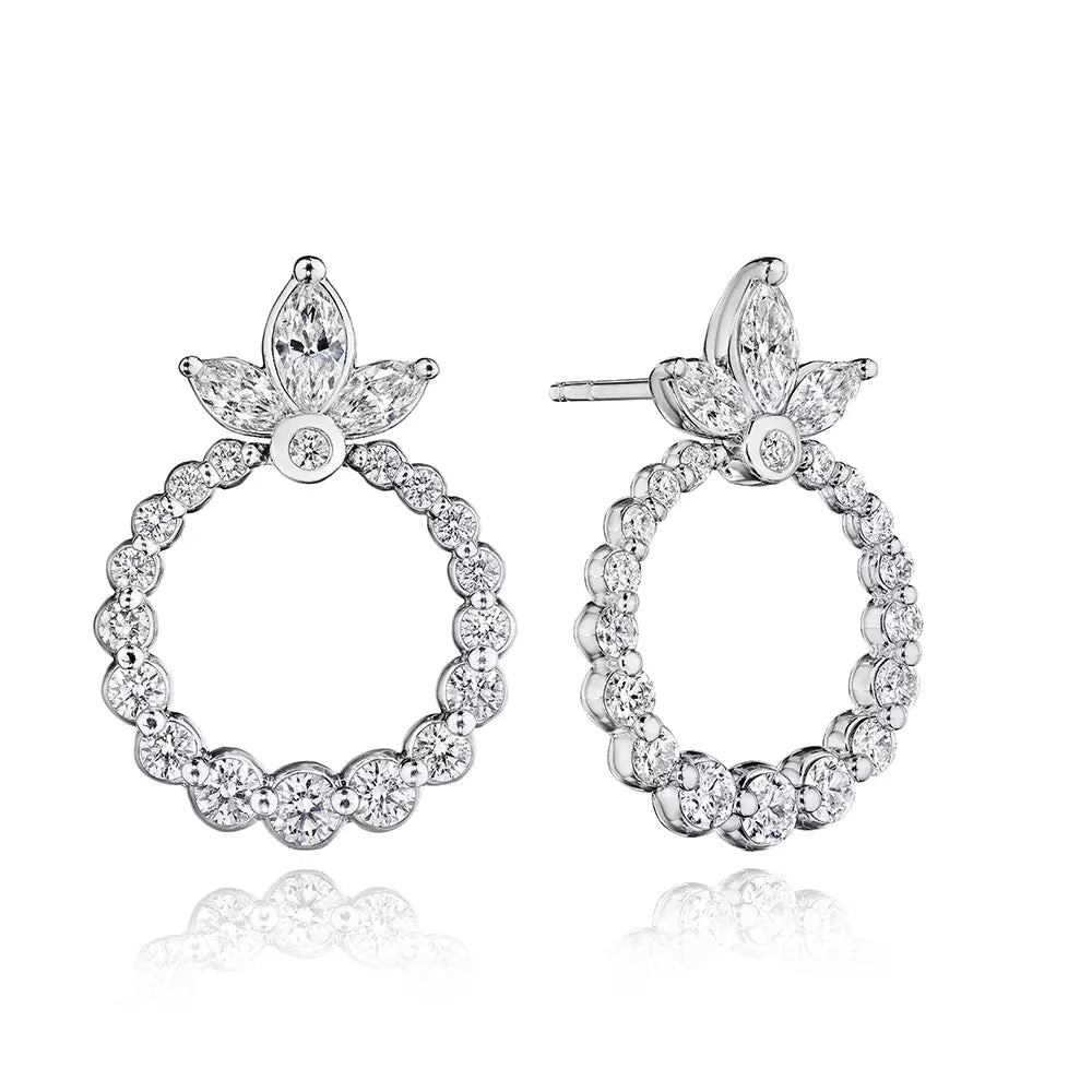 Long silver earrings for graceful style -VANGUARD J-0431704-WE