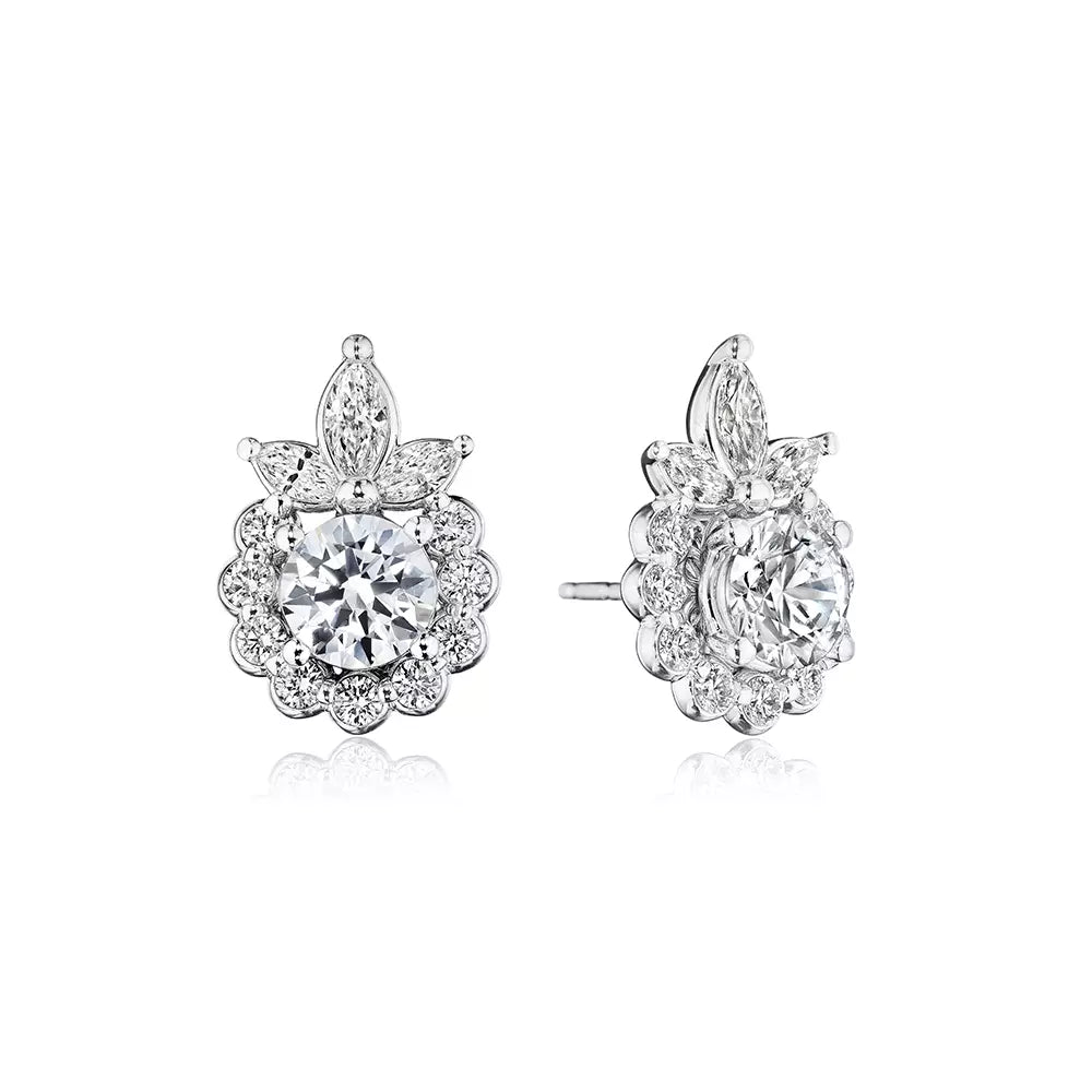 Chic diamond stud earrings for elegant looks -VANGUARD J-0431710-WE