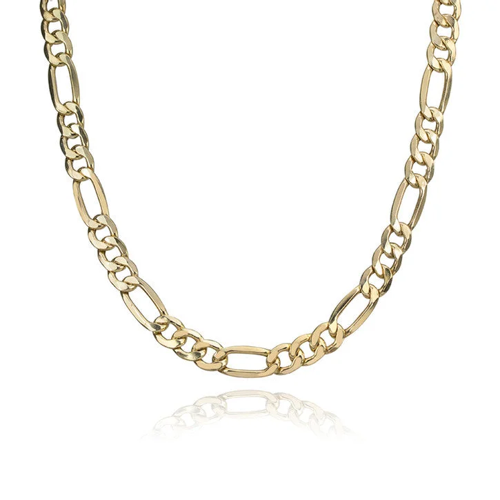 unique design pendant necklace for women -10K Yellow Gold Figaro Link Necklace