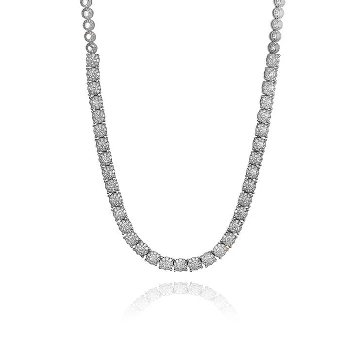 birthstone heart necklace for moms -14K White Gold Diamond Tennis Necklace